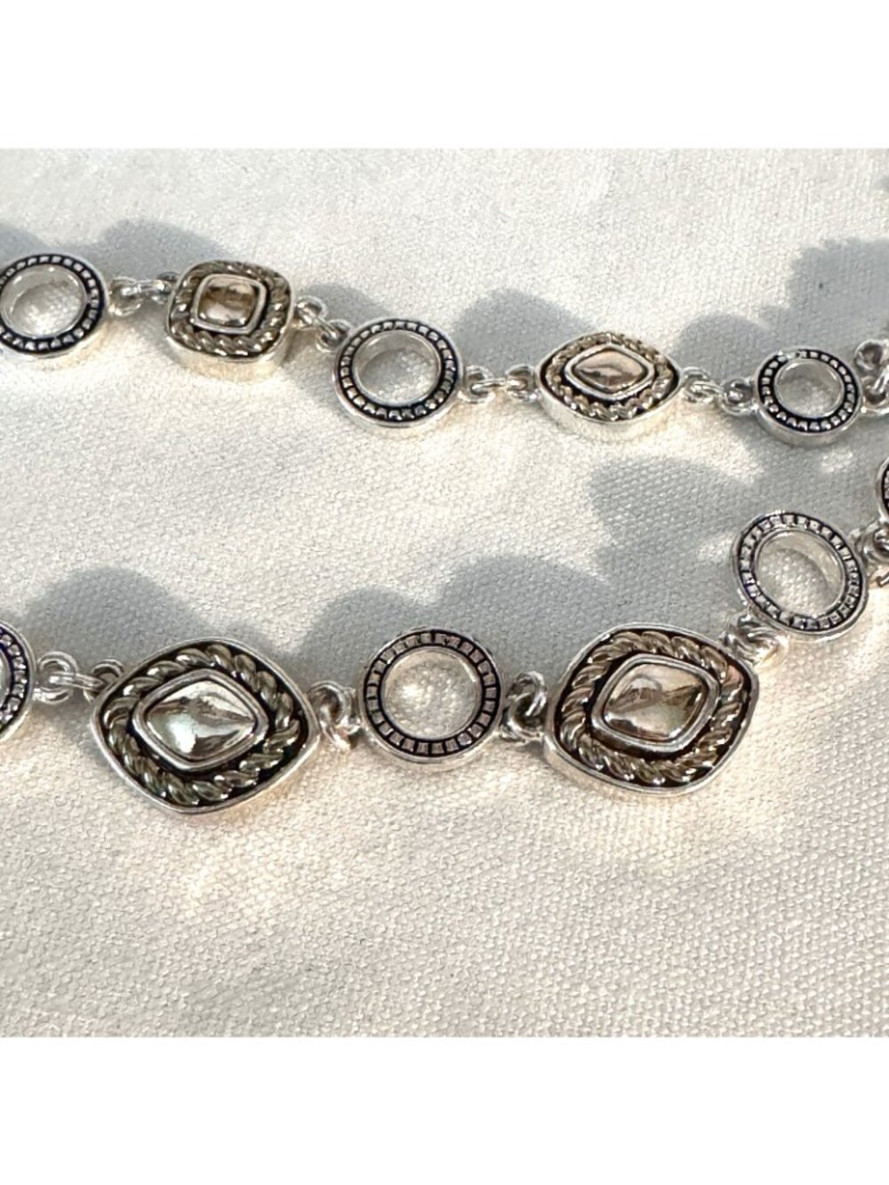 Vintage Napier Two-Tone Double Strand Layered Statement Necklace Quiet Luxury - Picture 10 of 11